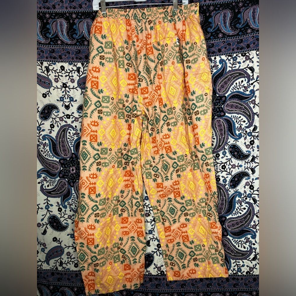 Lucy & Yak organic cotton/ linen colorful pants XL fit waist 40